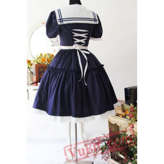 Early Summer Sailor Style One Piece Lolita Dress