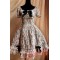 Black Circle Flowers Lolita Short Sleeves Dress