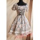 Black Circle Flowers Lolita Short Sleeves Dress