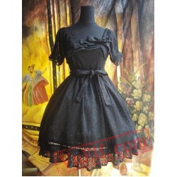 Black Gothic Lolita Dress Multiple Bows Lace