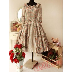 Half Sleeves Long Cotton Lolita Dress