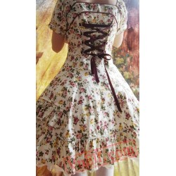 Cotton Floral Prints Lolita Short Sleeves Dress