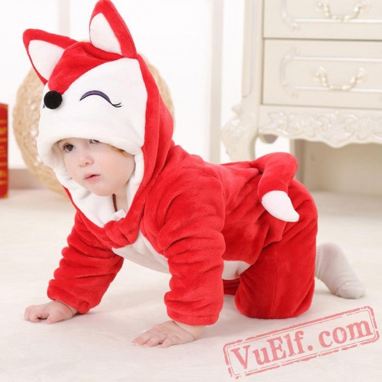 Baby Cute Red Fox Kigurumi Onesie Costume