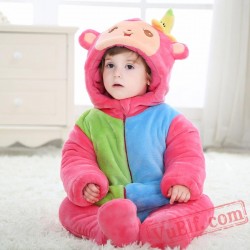 Baby Cute Rainbow Monkey Kigurumi Onesie Costume