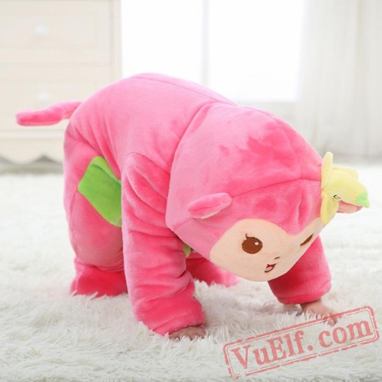 Baby Cute Rainbow Monkey Kigurumi Onesie Costume