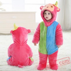 Baby Cute Rainbow Monkey Kigurumi Onesie Costume