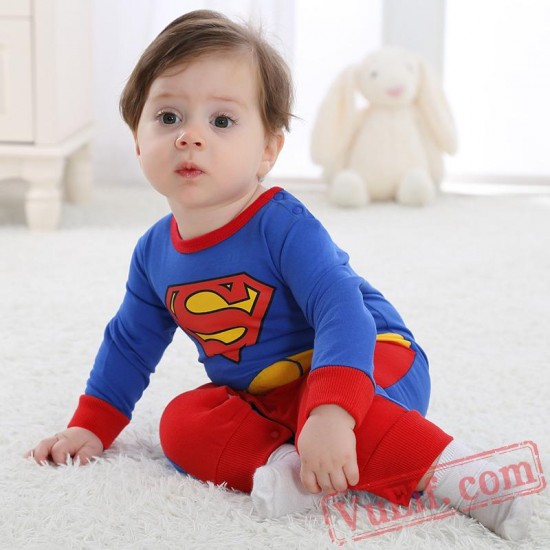 Superman Costume Carnevale Calda Tuta Bambino Baby Boy Costume Onesie  SUMAN02