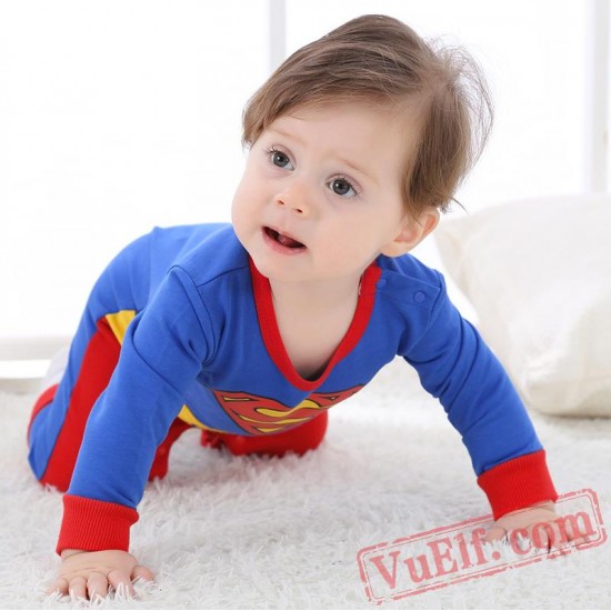 Superman Kigurumi Baby pigiama intero bambino Costume Cosplay