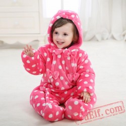 Baby Cute Dot Zipper Kigurumi Onesie Costume