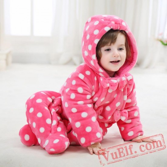 Baby Cute Dot Zipper Kigurumi Onesie Costume