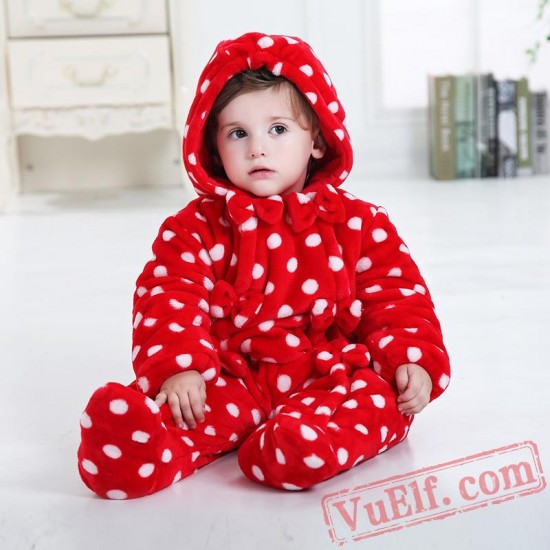 Baby Cute Dot Zipper Kigurumi Onesie Costume