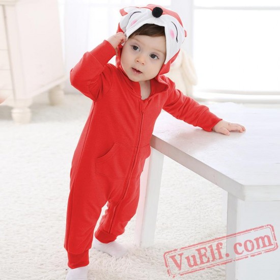 Baby Cute Red Fox Kigurumi Onesie Costume