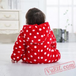 Baby Cute Dot Zipper Kigurumi Onesie Costume