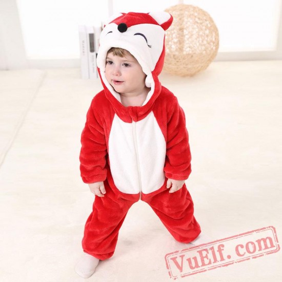 Baby Cute Red Fox Kigurumi Onesie Costume