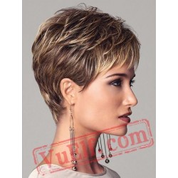 Puffy Short Brown Wigs for Women