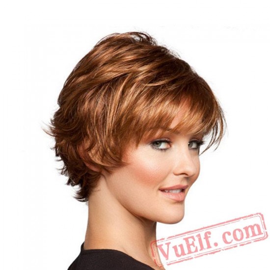 Short Brown Blonde Wigs for Women