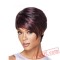 Short Curly Black & Purple Wigs for Women