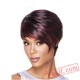 Short Curly Black & Purple Wigs for Women