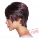 Short Curly Black & Purple Wigs for Women