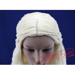 Daenerys Targaryen Light Gold Long Braided Wigs for Women