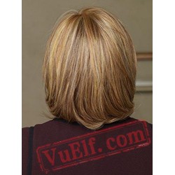 Mid Length Puffy Brown Blonde Wigs for Women