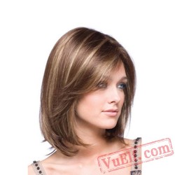 Brown Mid Length Wigs for Women