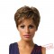 Brown Puffy Short Curly Wigs for Women