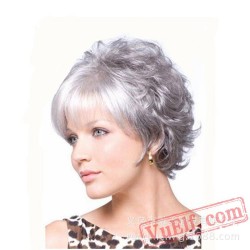 Short Sliver Curly Wigs for Women