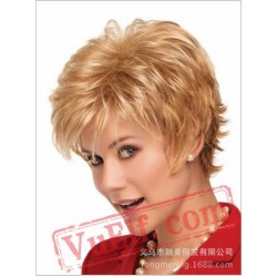 Short Curly Golden Wigs for Women