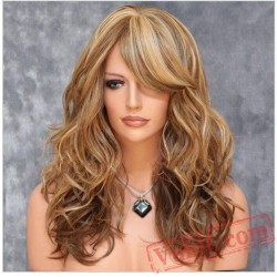 Long Brown Blonde Curly Wigs for Women