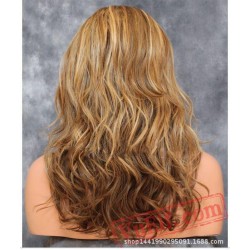 Long Brown Blonde Curly Wigs for Women