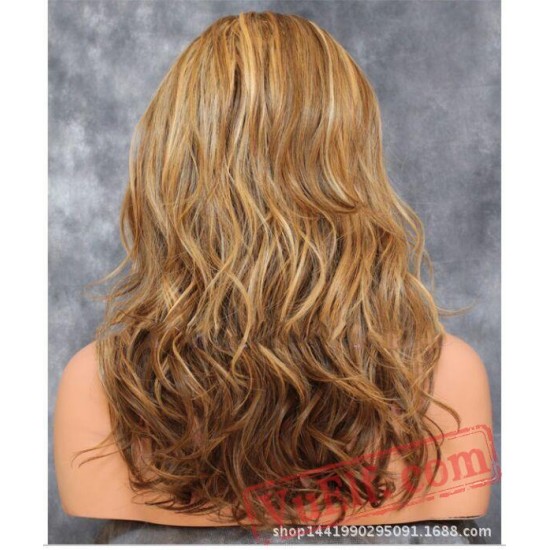 Long Brown Blonde Curly Wigs for Women