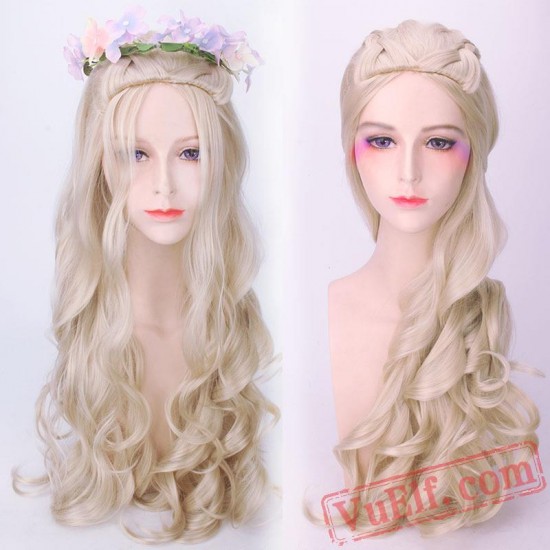 Cosplay Golden Long Curly Wigs Daenerys Targaryen for Women