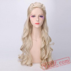 Cosplay Golden Long Curly Wigs Daenerys Targaryen for Women