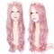 Long Curly Pink Wigs for Women