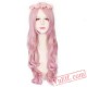 Long Curly Pink Wigs for Women