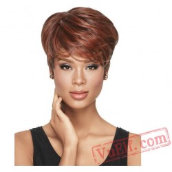 Red Puffy Short Curly Wigs for Women