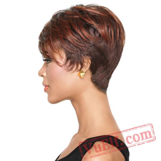 Red Puffy Short Curly Wigs for Women