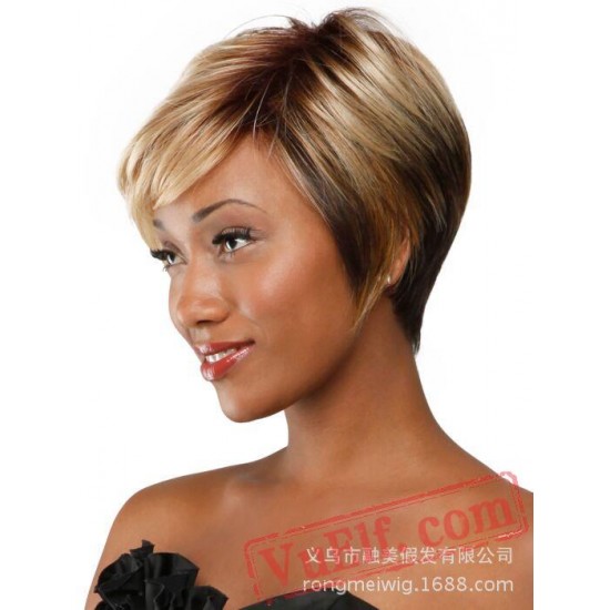 Brown Blonde Short Wigs for Black Women