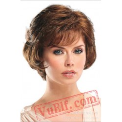 Short Puffy Brown Curly Wigs for Women