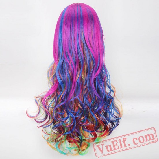 Long Curly Colored Cosplay Wigs for Women