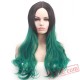 Green Long Curly Cosplay Wigs for Women