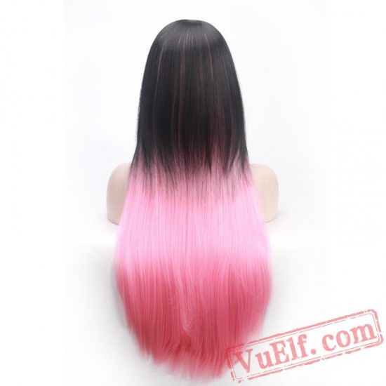 Colored Long Black Wigs for Women