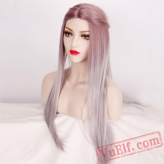 Brown Straight Long Cosplay Wigs for Women