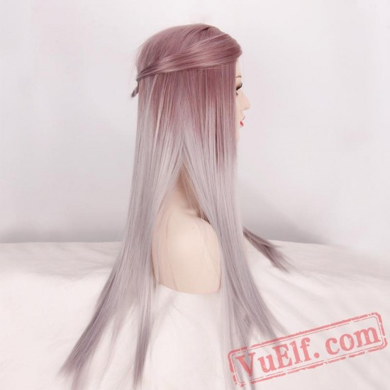 Brown Straight Long Cosplay Wigs for Women