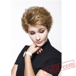 Gold Short Straight Cosplay Wigs for Women