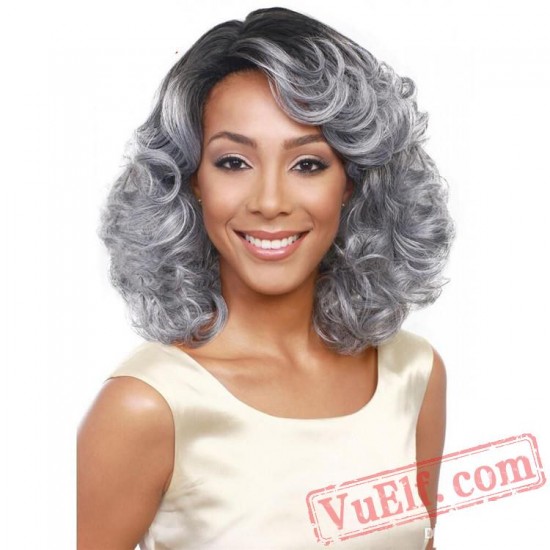 Sliver Short Curly Wigs for Women