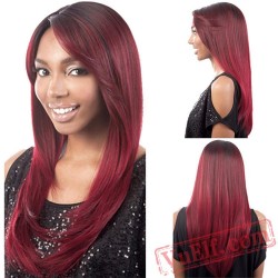 Red Long Curly Puffy Wigs for Women