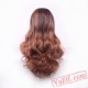 Black & Brown Long Curly Wigs for Women