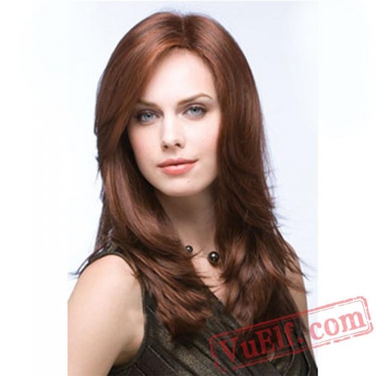 Brown Long Curly Cosplay Wigs for Women